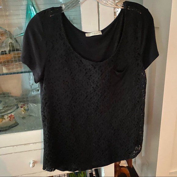 Nordstrom Top Black Lace Front - Picture 2 of 9
